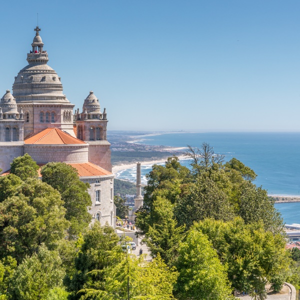 Cliffside boardwalk overlooking Algarve's coastline